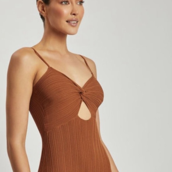 NWT Meshki Diba Midi Strappy Knit Dress - Desert M - Picture 4 of 9